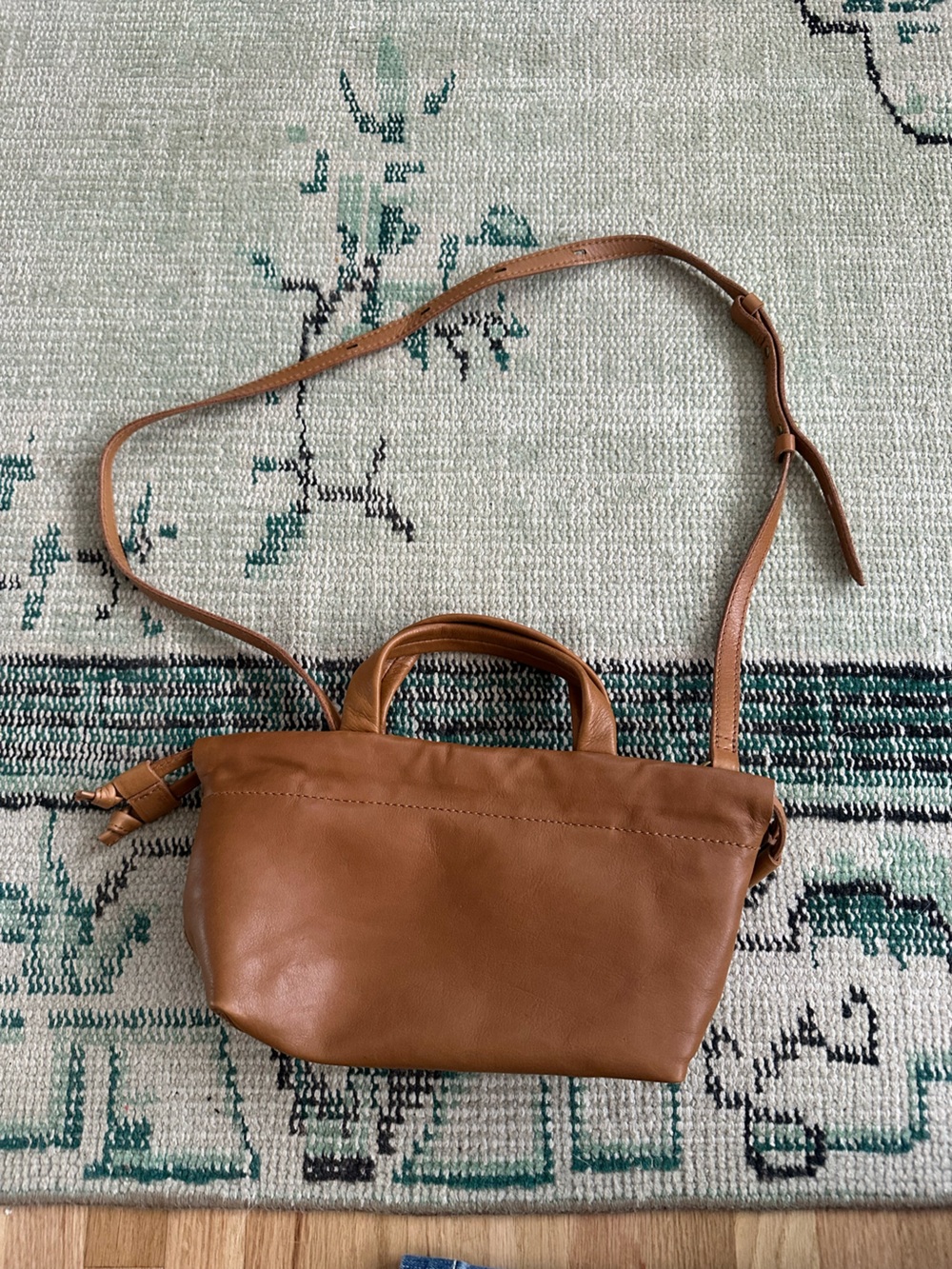 Madewell Tan Genuine Leather Crossbody Bag with Top Handles
